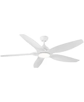 Streamdale Furniture Modern 60 In Integrated Led Ceiling Fan Lighting With White Abs Blade