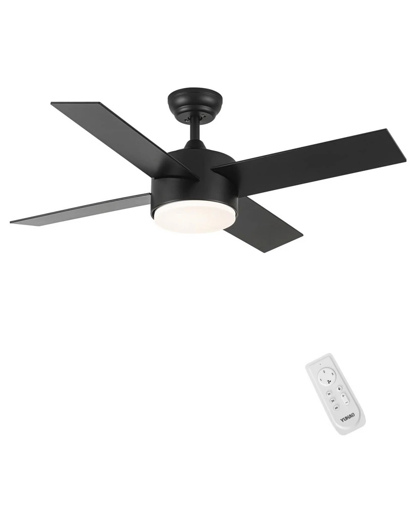 Simplie Fun 44 In Intergrated Led Ceiling Fan With Black Abs Blade