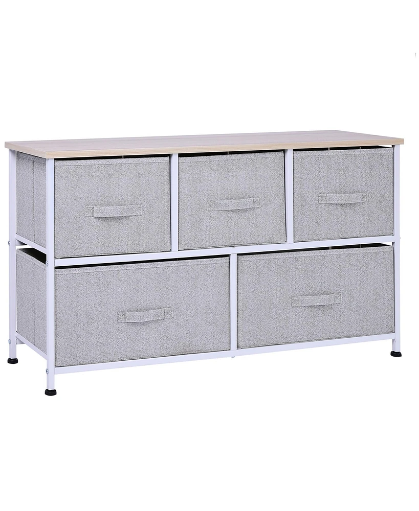 Streamdale Furniture 40" Horizontal Storage Cube Dresser with Fabric Bins