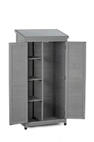 Garden Shed with Metal Top and Wood Frame