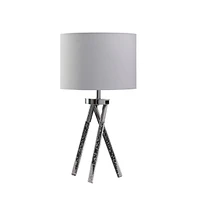 Streamdale Furniture 26.25" In Mid Century Birgit Led Acrylic Tapered Legs Silver Metal Table Lamp