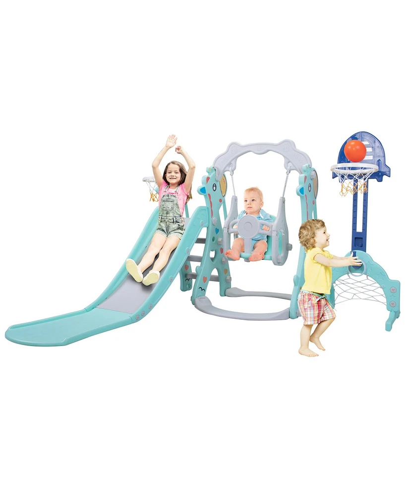 Simplie Fun 5-in-1 Toddler Slide and Swing Set with Accessories