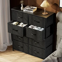 8-Drawer Fabric and Wood Tall Bedroom Dresser