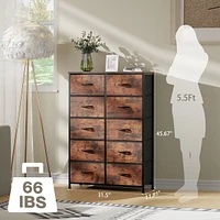Dresser For Bedroom Storage Drawers, Fabric Storage Tower With 12 Drawers Sturdy Metal Frame