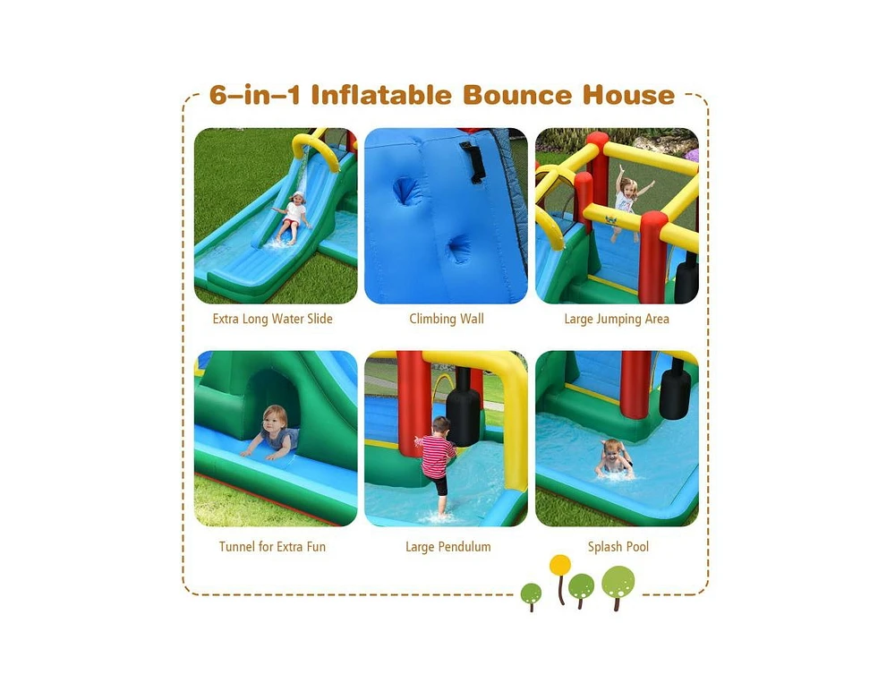 Slickblue Slide Water Park Climbing Bouncer Pendulum Chunnel Game without Air-blower