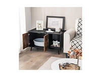 Slickblue Cat Litter Box Enclosure with Double Door Cabinet