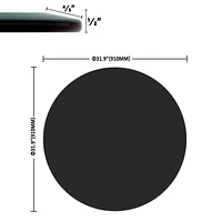 36" Inch Round Tempered Glass Table Top Black Glass 1/2" Inch Thick Beveled Polished Edge