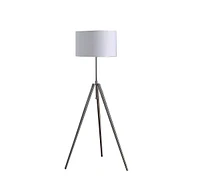 Streamdale Furniture 64" - 47" In Mid-Century Adjustable Tripod Chrome/Silver Metal Floor Lamp