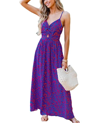 Cupshe Women's Paisley Print Twisted Maxi Beach Dress