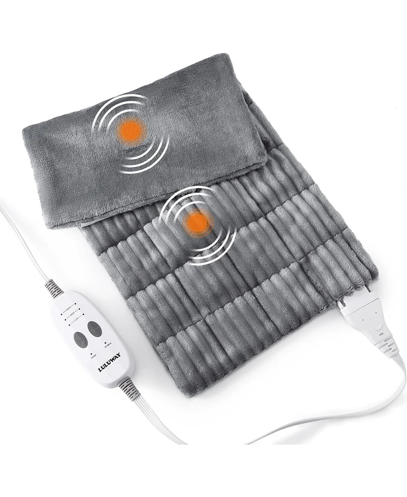 Caromio Weighted Electric Heating Pad with Massager, 12" x 24"