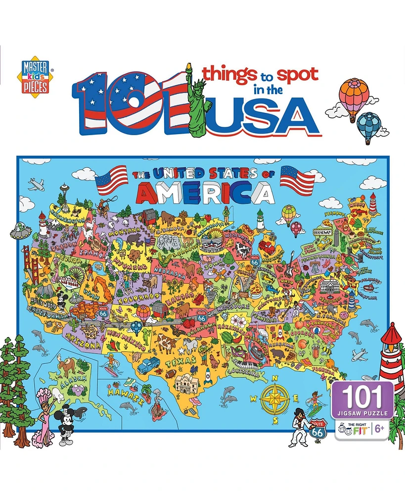 MasterPieces Puzzles MasterPieces 101 Things to Spot in the Usa 100 Piece Jigsaw Puzzle