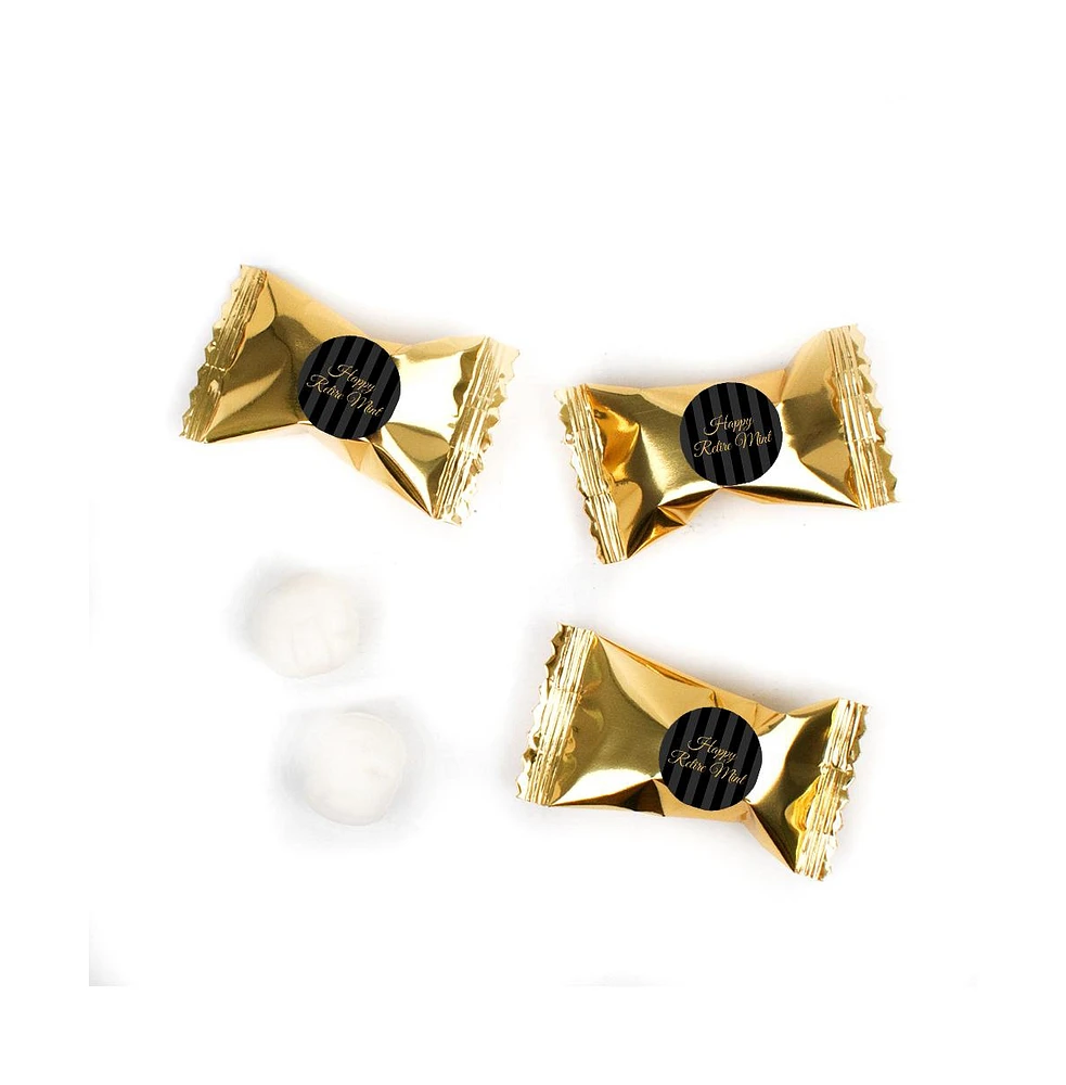 Just Candy Retirement Mints Candy Party Favors Gold Individually Wrapped Buttermints - 55 Pcs - Retire-Mint