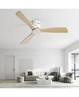52" Natural Wood Ceiling Fan with Remote Control