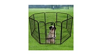 Slickblue 24" 32" 40" 8 Panel Heavy Duty Pet Playpen Dog Exercise Pen Cat Fence