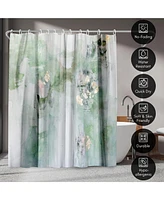 71x74 Abstract Shower Curtain - Leaf It Alone by Christine Olmstead