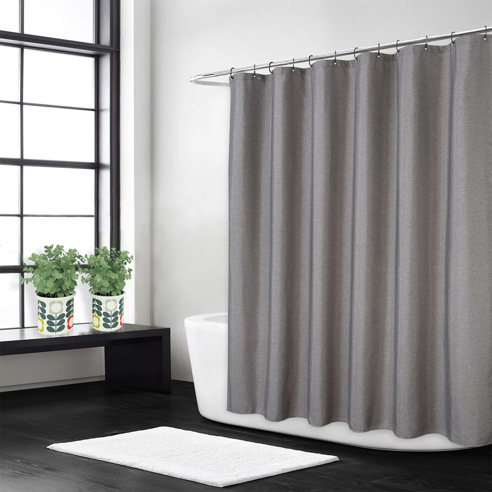 Caromio Flax Linen Like 230GSM Heavy Weight Fabric Shower Curtain