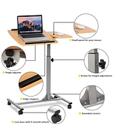 Costway 1PC Adjustable Laptop Notebook Desk Table Stand Holder Swivel Home Office Wheel