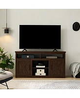 Streamdale Furniture Modern Farmhouse Tv Stand with Storage, Espresso, 65"