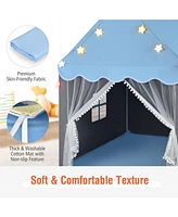 Costway Kids Playhouse Tent Large Castle Fairy Gift w/Star Lights Mat