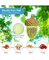 Costway Metal Acorn Wild Bird Feeder Outdoor Hanging Food Dispenser for Garden Yard