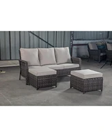 Streamdale Furniture Pe Wicker Sectional Sofa 3S With 2 And Cushion