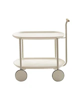 Simplie Fun Modern Double-layer Small Coffee Table Cart