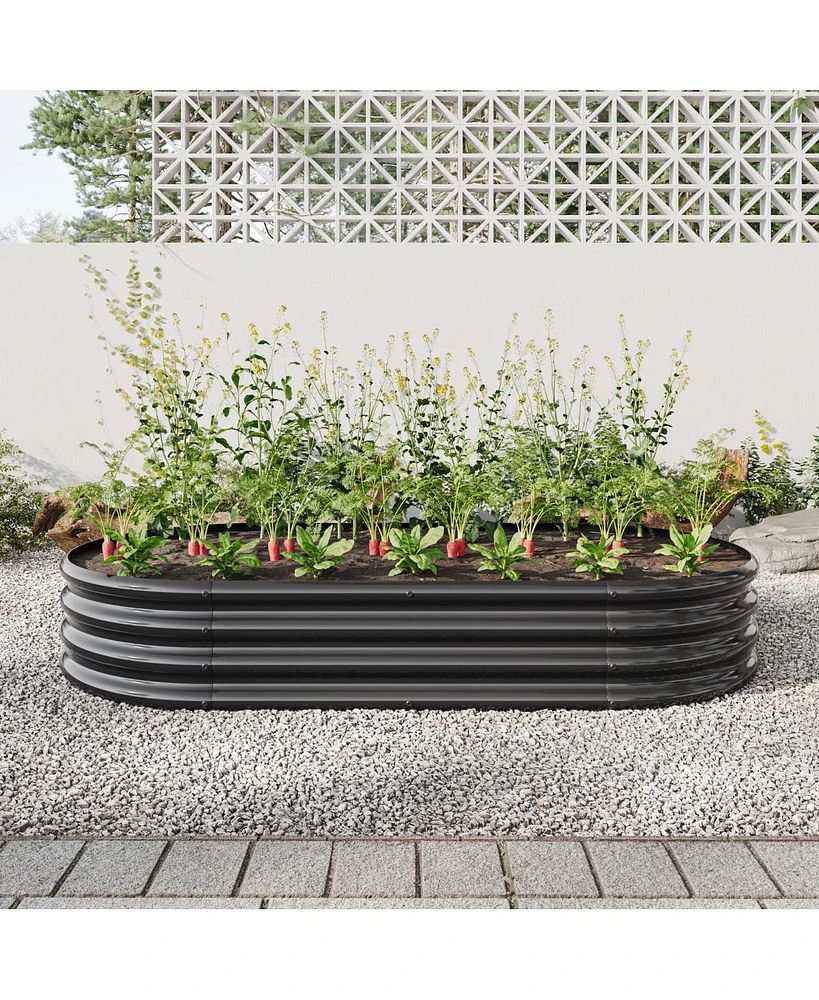 Simplie Fun Large Metal Oval Raised Garden Bed