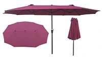 15' X 9' Double-Sided Patio Umbrella Outdoor