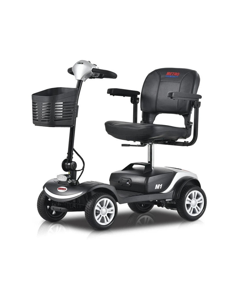 Streamdale Furniture Four Wheels Compact Travel Mobility Scooter With 300W Motor For Adult-300Lbs, Silver