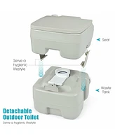 Gymax 5.3 Gallon 20L Portable Travel Toilet Camping Rv Indoor Outdoor Potty Commode