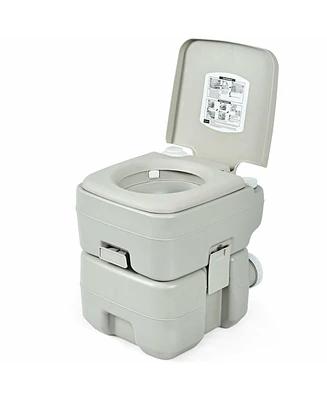 Gymax 5.3 Gallon 20L Portable Travel Toilet Camping Rv Indoor Outdoor Potty Commode