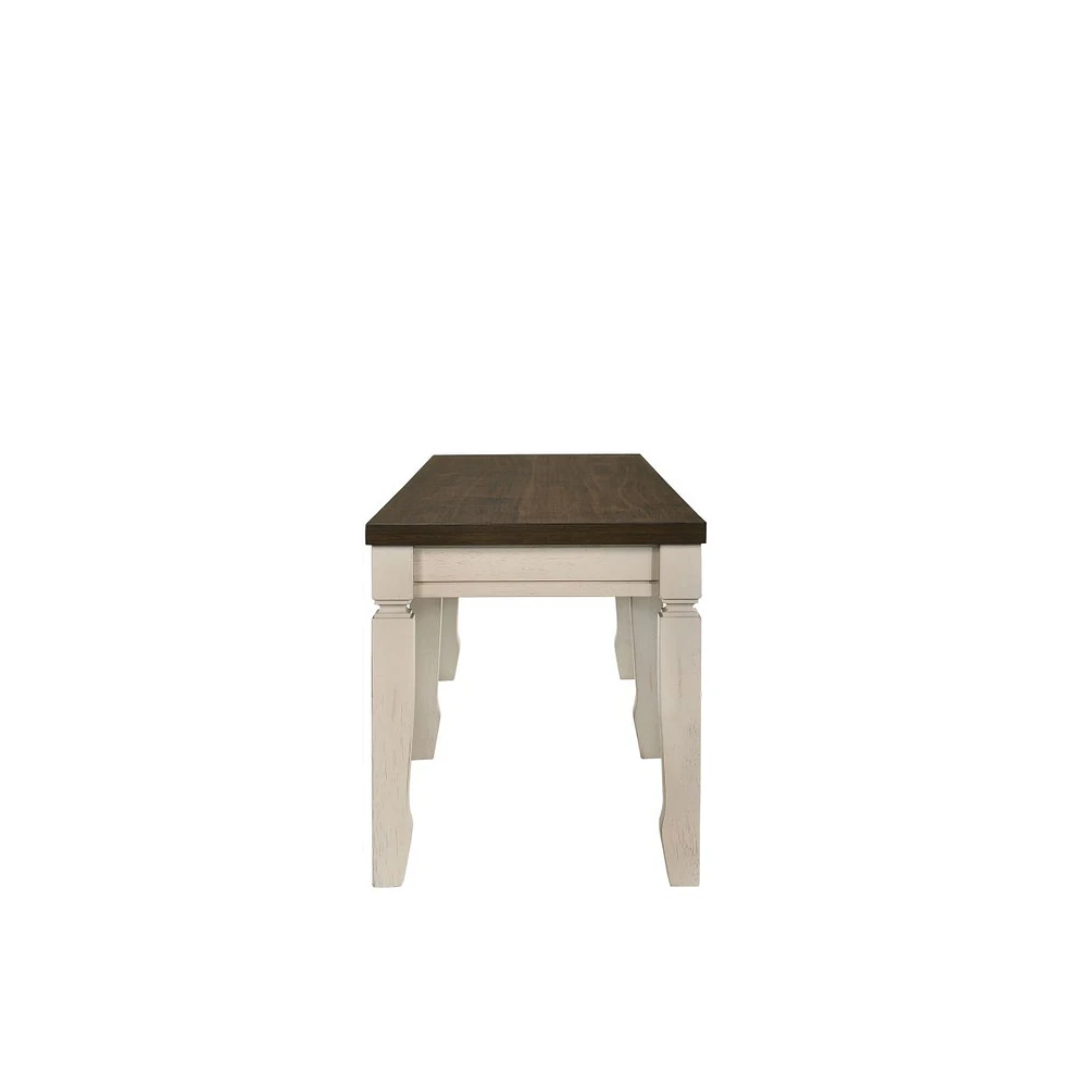 Simplie Fun Fedele Bench, Weathered Oak & Cream Finish