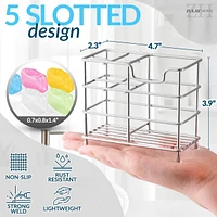 Stainless Steel Toothbrush Holders with 5 Colorful Toothbrush Cases Included