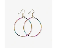 Ink + Alloy Muted Large Color Block Luxe Dangle Hoop Earring 2.5"