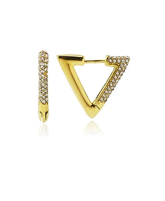 Rebl Jewelry Beau Triangle Cz Earrings