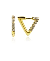 Rebl Jewelry Beau Triangle Cz Earrings