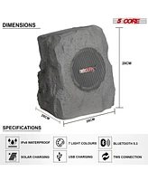 5 Core Outdoor Speakers Bluetooth 2Pcs Wireless Waterproof Patio Garden Speaker Rechargeable Solar Led Rock Garden Speaker Grdnspk Sp Gry 2PCS