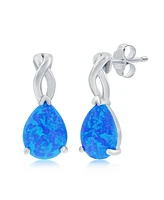 Caribbean Treasures Sterling Silver Pear-Shaped Opal Earrings