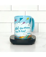 Uncanny Brands Dr. Seuss Oh, the Places You'll Go Mug with Warmer – Keeps Your Favorite Beverage Warm - Auto Shut On/Off