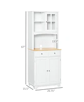 Homcom Freesding 67" Kitchen Buffet with Hutch,