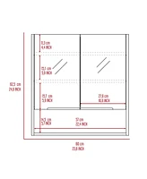 Streamdale Furniture Jaspe Mirror Cabinet, Three Internal Shelves, One Open