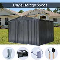 Streamdale Furniture Metal Outdoor Storage Shed: 10'x8' With Lockable Door