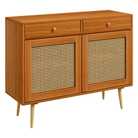 Streamdale Furniture Boho Storage Cabinet with Rattan Doors