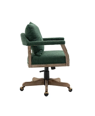 Simplie Fun Computer Chair Office Chair Adjustable Swivel Chair Fabric Seat Home Study Chair