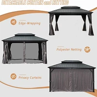 10' X 12' Hardtop Gazebo, Aluminum Metal Gazebo