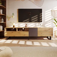 80" Tv Stand with Double Storage & Drop Down Door