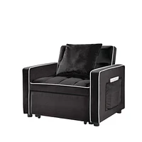 Adjustable Sofa Bed Chair: Black Futon Recliner