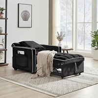 Adjustable Sofa Bed Chair: Black Futon Recliner