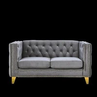 Streamdale Furniture 3 Seater + 2 Seater Combination Sofa.Grey Velv