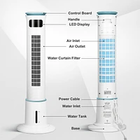 Simple Deluxe Mist Tower Fan, 12 Speeds & 3 Modes Settings Standing Fan, 15 Hour Timing